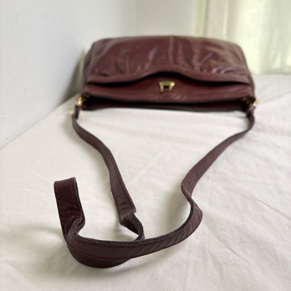 ETIENNE AIGNER Vintage Oxblood Burgundy Leather Crossbody Bag Purse Classic - Picture 8 of 16